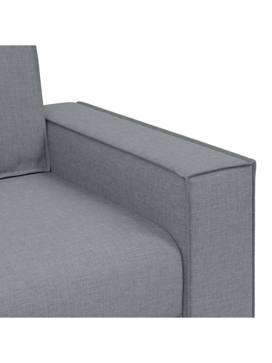 2dílná sedací souprava s poduškami světle šedá textil
