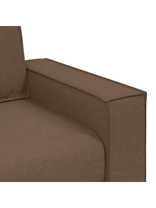 2dílná sedací souprava s poduškami hnědá textil