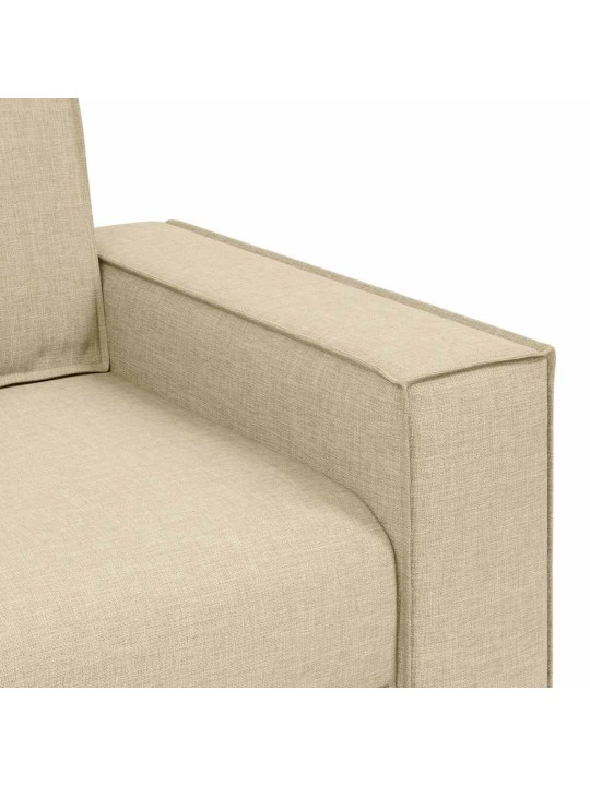 2dílná sedací souprava s poduškami krémová textil