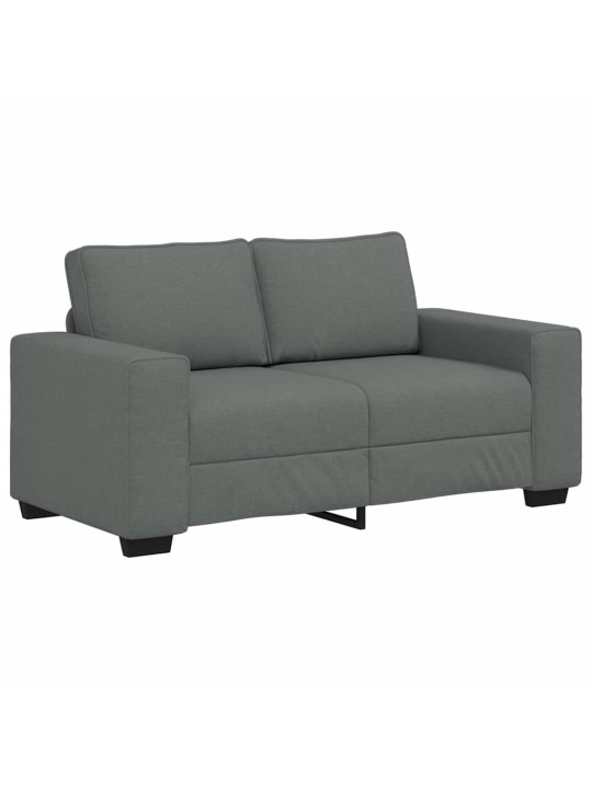 2dílná sedací souprava s poduškami tmavě šedá textil