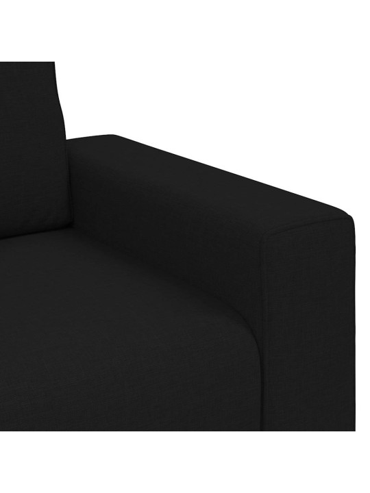 2dílná sedací souprava s poduškami černá textil