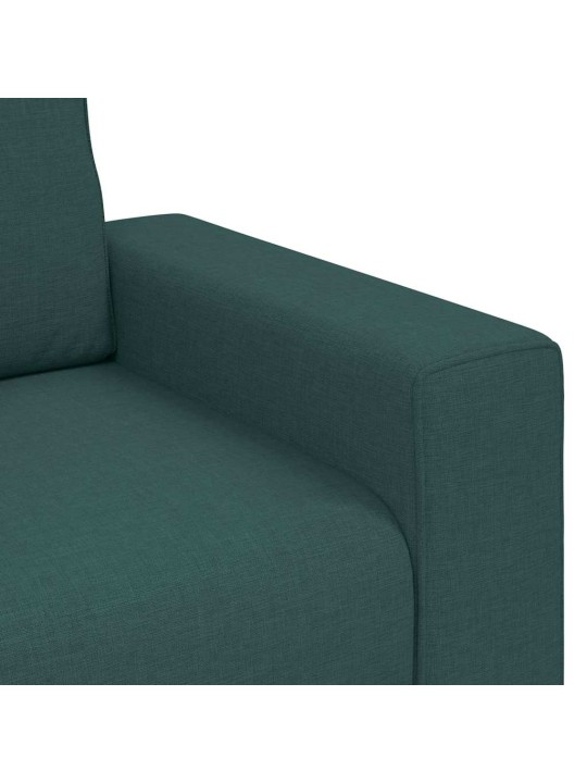 2dílná sedací souprava s poduškami tmavě zelená textil