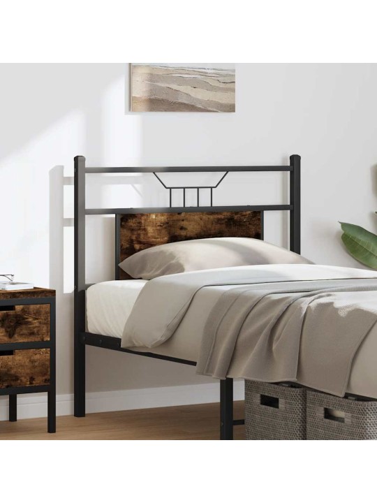 Čelo postele kouřový dub 75 cm kompozitní dřevo a ocel