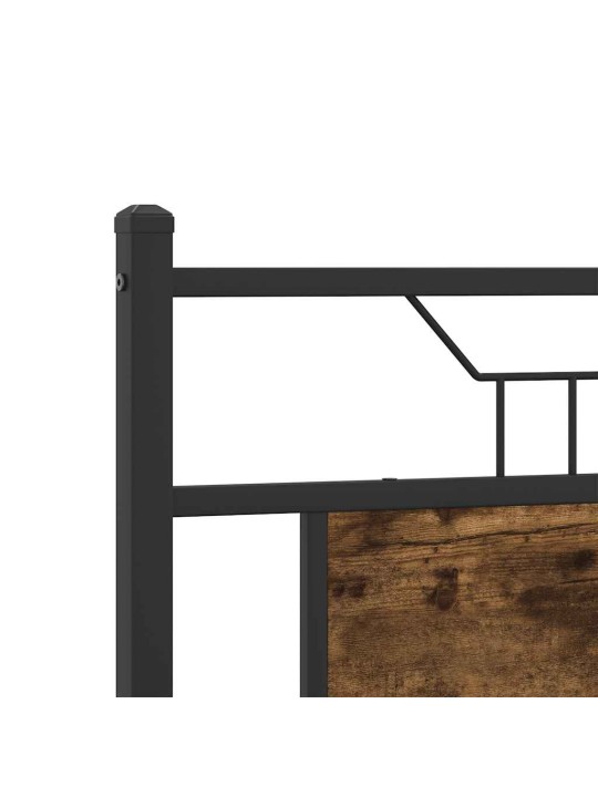 Čelo postele kouřový dub 137 cm kompozitní dřevo a ocel