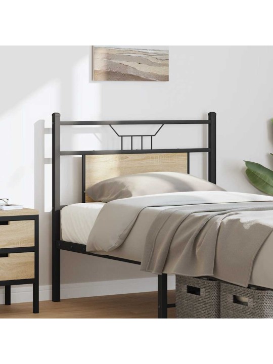 Čelo postele sonoma dub 75 cm dřevo a ocel