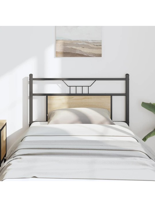 Čelo postele sonoma dub 75 cm dřevo a ocel