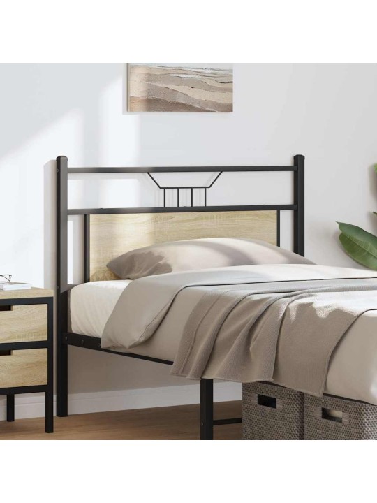 Čelo postele sonoma dub 107 cm dřevěné a ocelové konstrukce