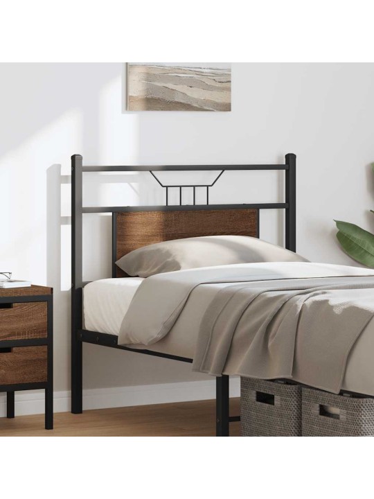 Čelo postele hnědý dub 90 cm kompozitní dřevo a ocel