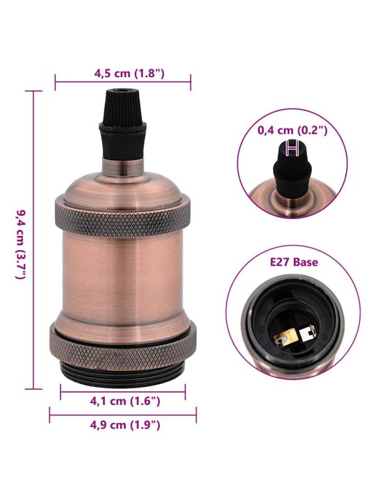 Svítidla 2 ks červený bronz e27