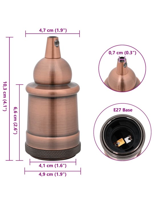 Svítidla 2 ks červený bronz e27