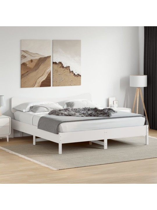 Postel bez matrace bílá 180 x 200 cm masivní borovice