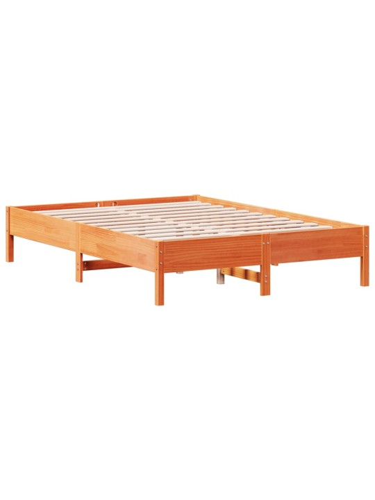 Postel bez matrace voskově hnědá 135 x 190 cm masivní borovice