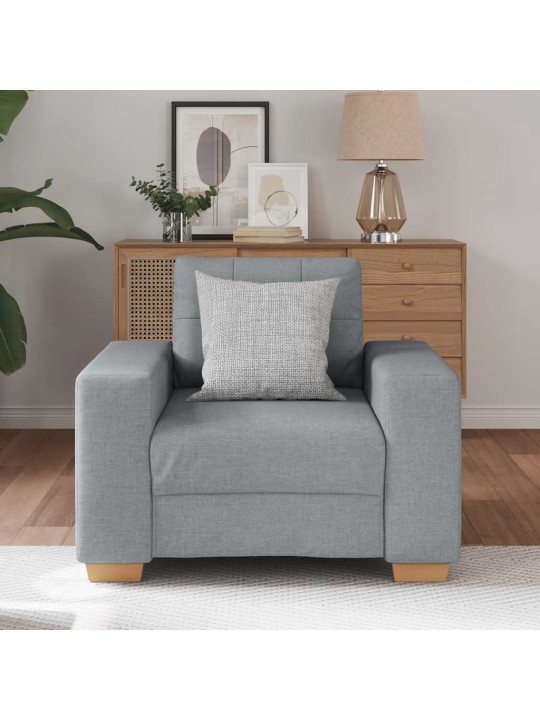 Rozkládací křeslo světle šedé 60 cm látka