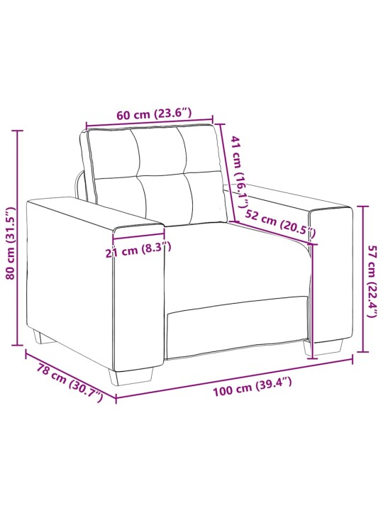 Rozkládací křeslo světle šedé 60 cm látka