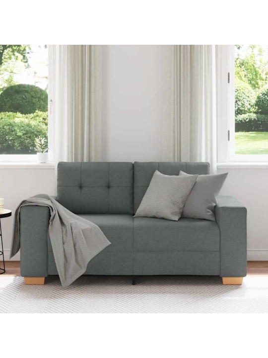 Loveseat sofa dark grey 120 cm fabric