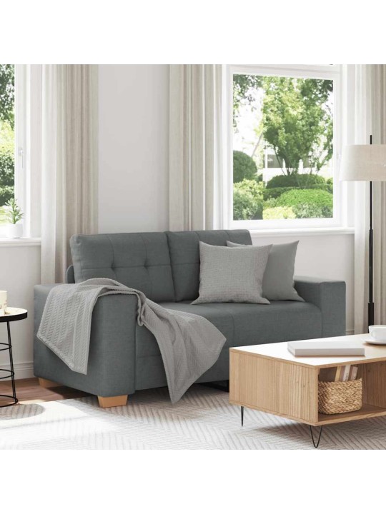Loveseat sofa dark grey 120 cm fabric