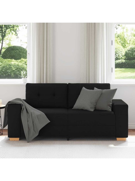 Loveseat sofa černý 140 cm textil