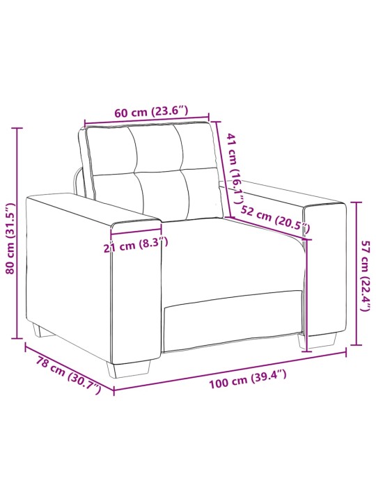 Křeslo světle šedé 60 cm samet