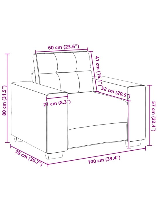 Křeslo tmavě šedé 60 cm samet