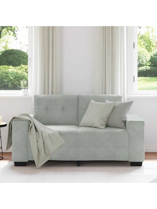 Loveseat sofa světle šedá 120 cm samet