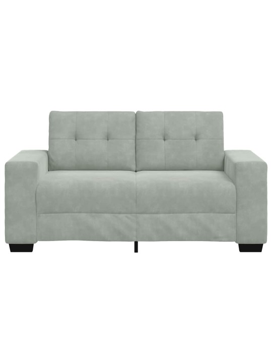 Loveseat sofa světle šedá 120 cm samet