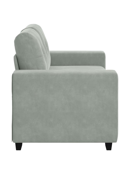 Loveseat sofa světle šedá 120 cm samet