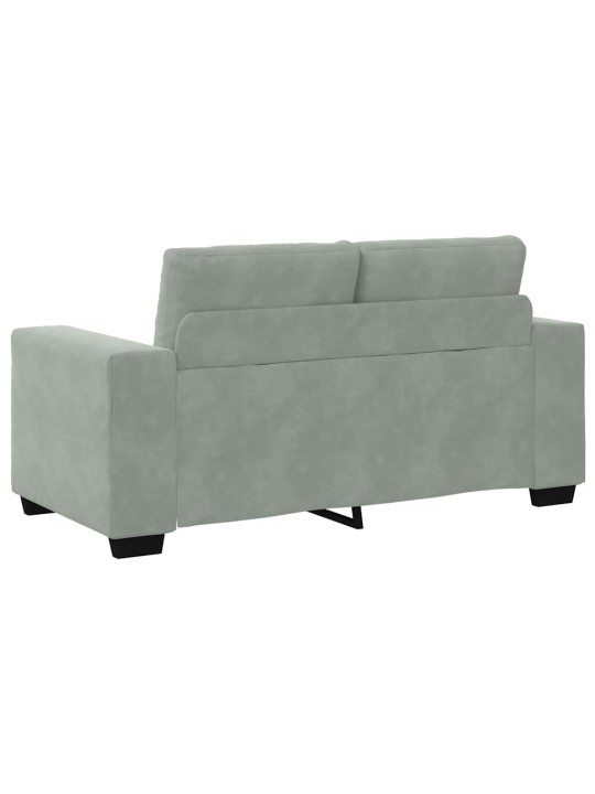 Loveseat sofa světle šedá 120 cm samet