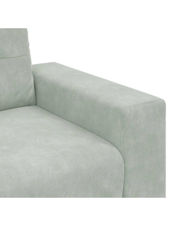 Loveseat sofa světle šedá 120 cm samet