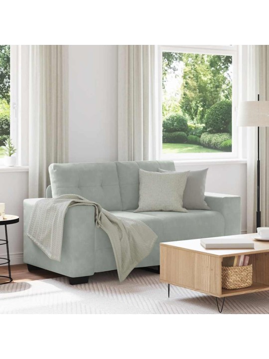 Loveseat sofa světle šedá 120 cm samet
