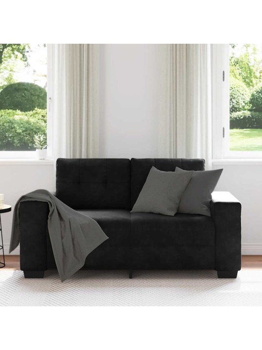 Loveseat sofa černý 120 cm samet