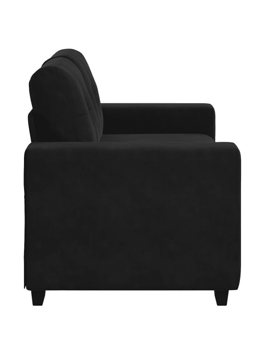 Loveseat sofa černý 120 cm samet