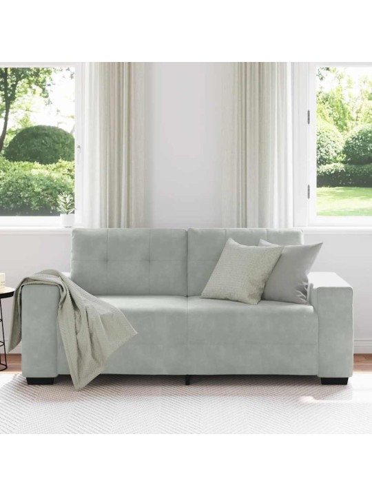 Loveseat sofa světle šedá 140 cm samet