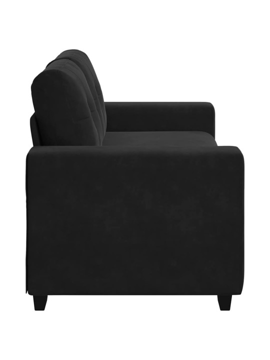 Loveseat sofa černý 140 cm samet