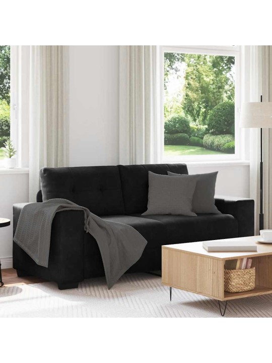 Loveseat sofa černý 140 cm samet