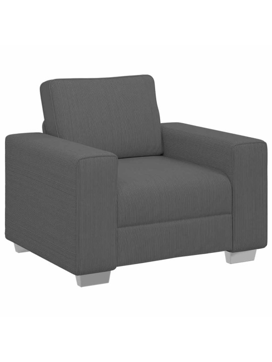 Rozkládací křeslo tmavě šedé 60 cm manšestrová tkanina