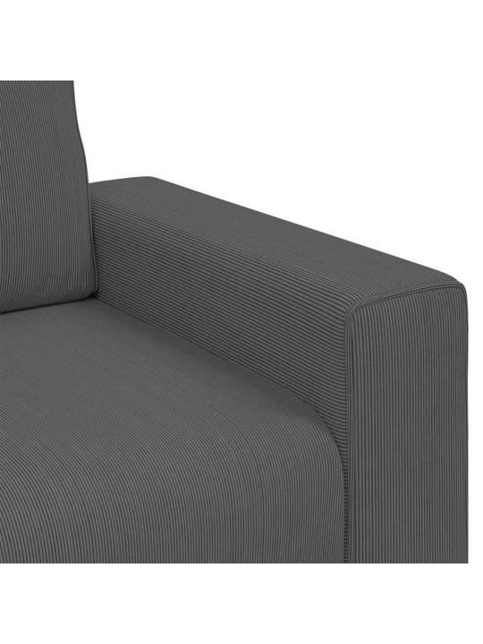 Rozkládací křeslo tmavě šedé 60 cm manšestrová tkanina