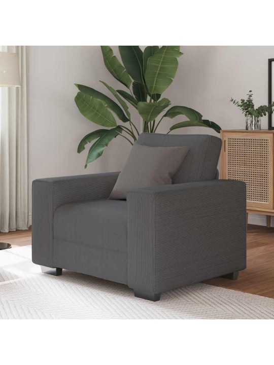 Rozkládací křeslo tmavě šedé 60 cm manšestrová tkanina