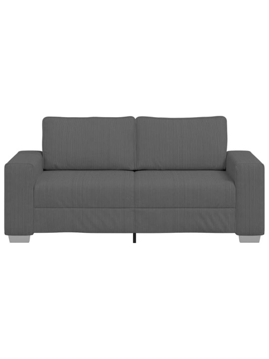Loveseat sofa tmavě šedé 140 cm manšestrová tkanina