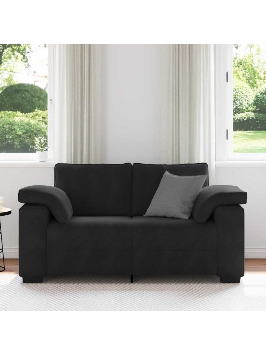 Loveseat sofa černý 120 cm samet