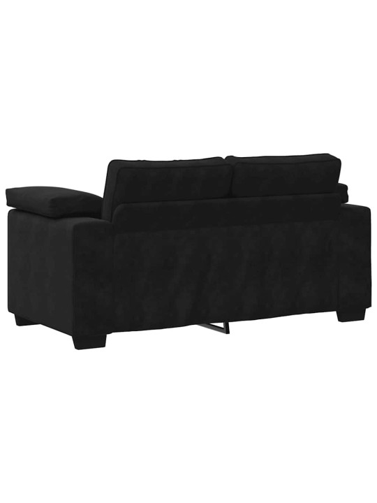 Loveseat sofa černý 120 cm samet