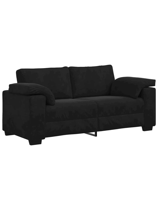 Loveseat sofa černý 140 cm samet