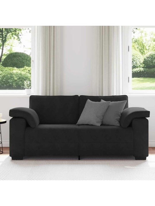 Loveseat sofa černý 140 cm samet