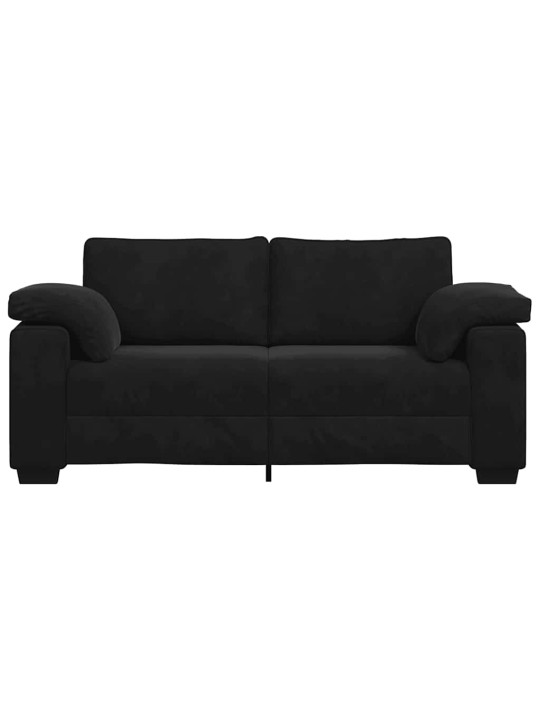 Loveseat sofa černý 140 cm samet