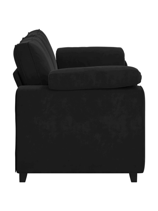Loveseat sofa černý 140 cm samet