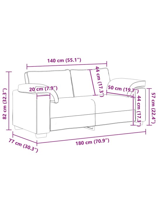 Loveseat sofa černý 140 cm samet