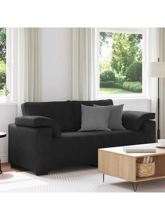 Loveseat sofa černý 140 cm samet