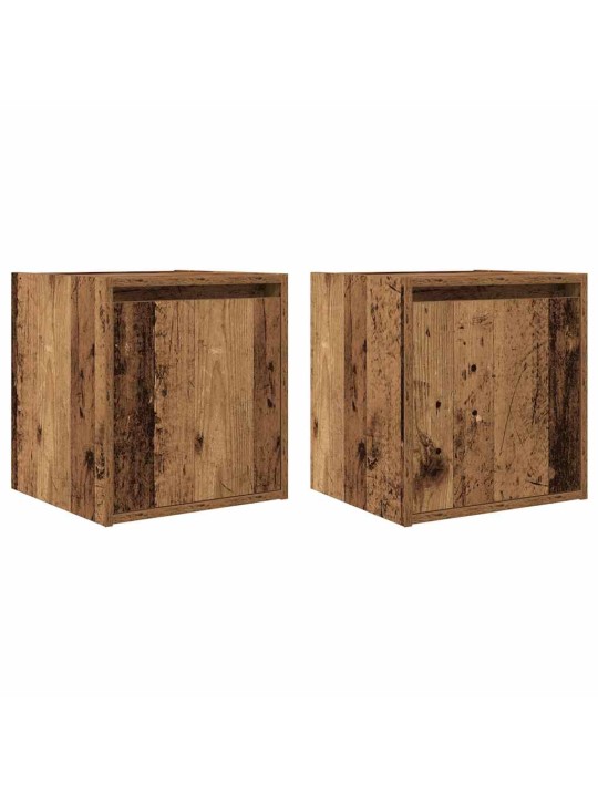Nástěnné noční stolky 2 ks old wood 38x34x40 cm