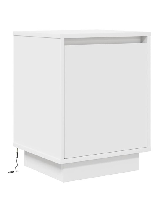 Noční stolky s led světly 2 ks bílé 38x34x50 cm