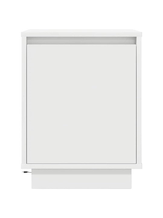Noční stolky s led světly 2 ks bílé 38x34x50 cm