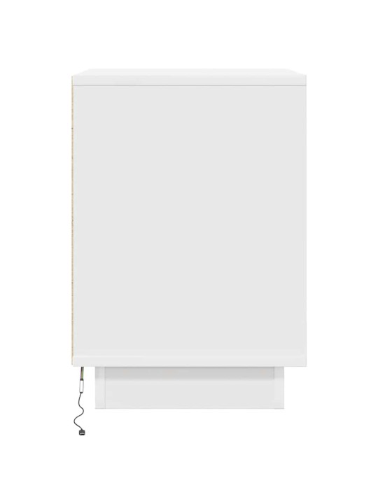 Noční stolky s led světly 2 ks bílé 38x34x50 cm